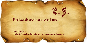 Matuskovics Zelma névjegykártya